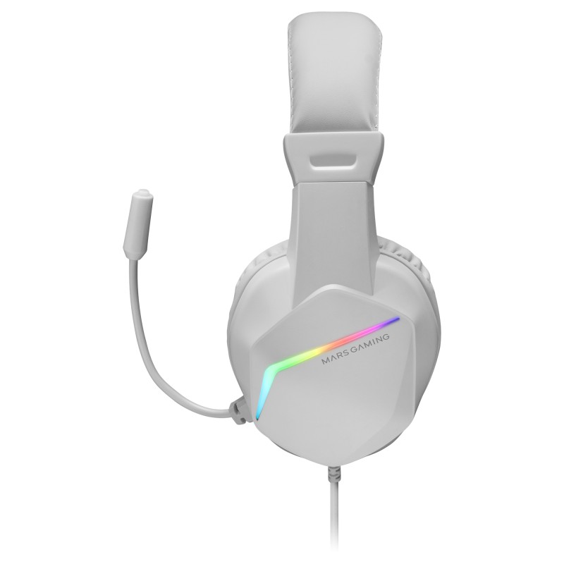 Mars Gaming MH122W Headset Gaming Auscultadores com Microfone Com Fios, USB, Jack 3.5mm, Branco - 8435693102021