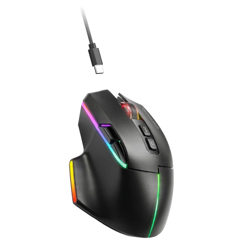 Mars Gaming MMWVECTOR Rato Gaming Sem Fios RF/Bluetooth 12000 DPI Ótico 7 Botões Preto - MMWVECTOR - 8435693114253