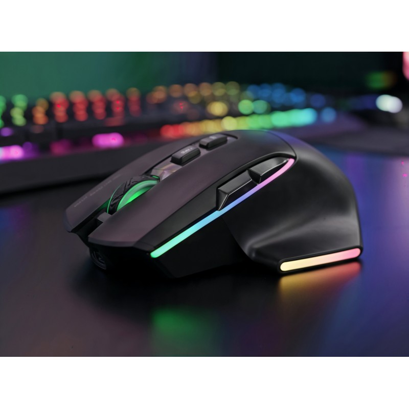 Mars Gaming MMWVECTOR Rato Gaming Sem Fios RF/Bluetooth 12000 DPI Ótico 7 Botões Preto - MMWVECTOR - 8435693114253