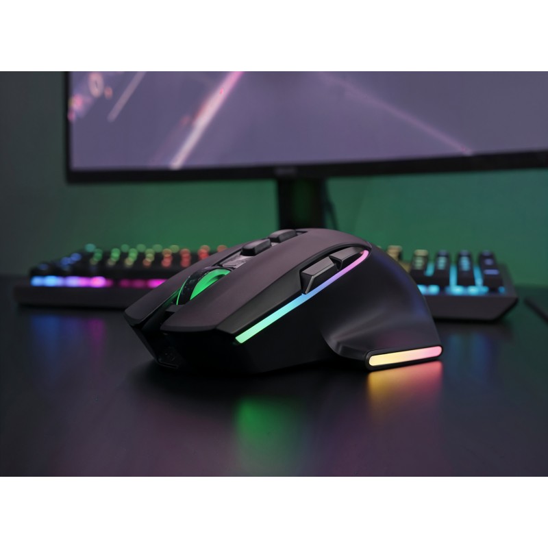 Mars Gaming MMWVECTOR Rato Gaming Sem Fios RF/Bluetooth 12000 DPI Ótico 7 Botões Preto - MMWVECTOR - 8435693114253