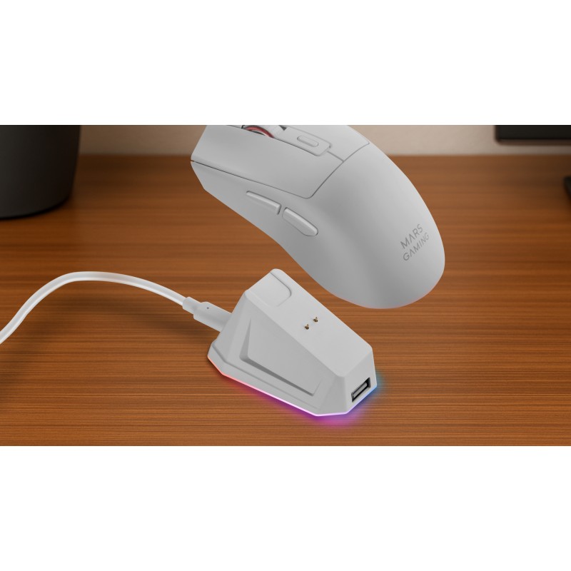 Mars Gaming MM-T3 Rato Gaming RGB Sem Fios RF/Bluetooth 14400 DPI Ótico 7 Botões Preto - MMT3W - 8435693110934