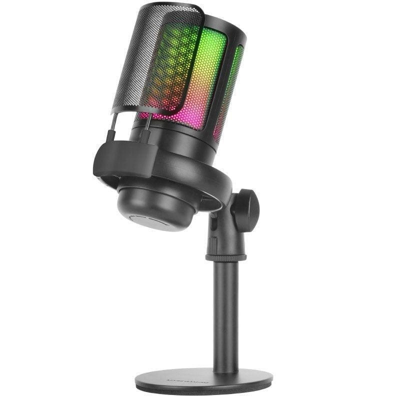 Mars Gaming MMIC-SE Microfone de Mesa Com Fios, USB/Jack 3.5mm, Preto - MMICSE - 8435693104087