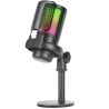 Mars Gaming MMIC-SE Microfone de Mesa Com Fios, USB/Jack 3.5mm, Preto - MMICSE - 8435693104087
