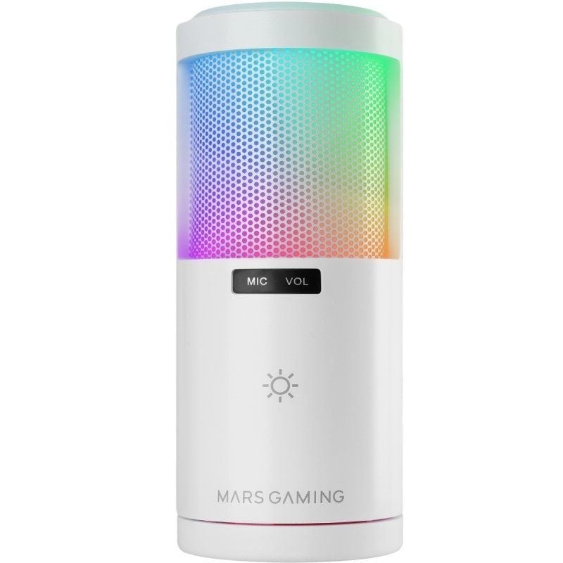Mars Gaming MMIC-SC Microfone de Estúdio Com Fios, USB/Jack 3.5mm, Branco - MMICSCW - 8435693110774