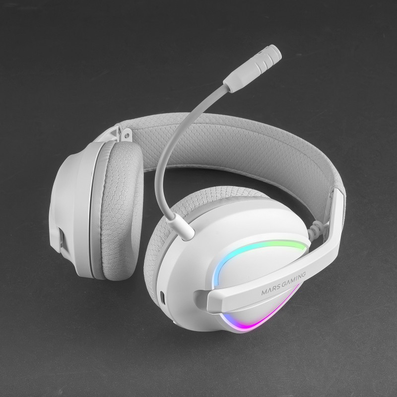 Mars Gaming MHWQUASARW Headset Gaming Auscultadores com Microfone Sem Fios, Bluetooth, Branco - 8435693114185