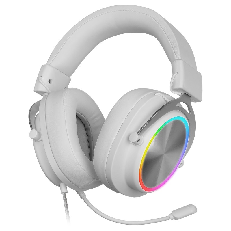 Mars Gaming MHFORGEW Headset Gaming Auscultadores com Microfone Com Fios, USB, Branco - 8435693115205