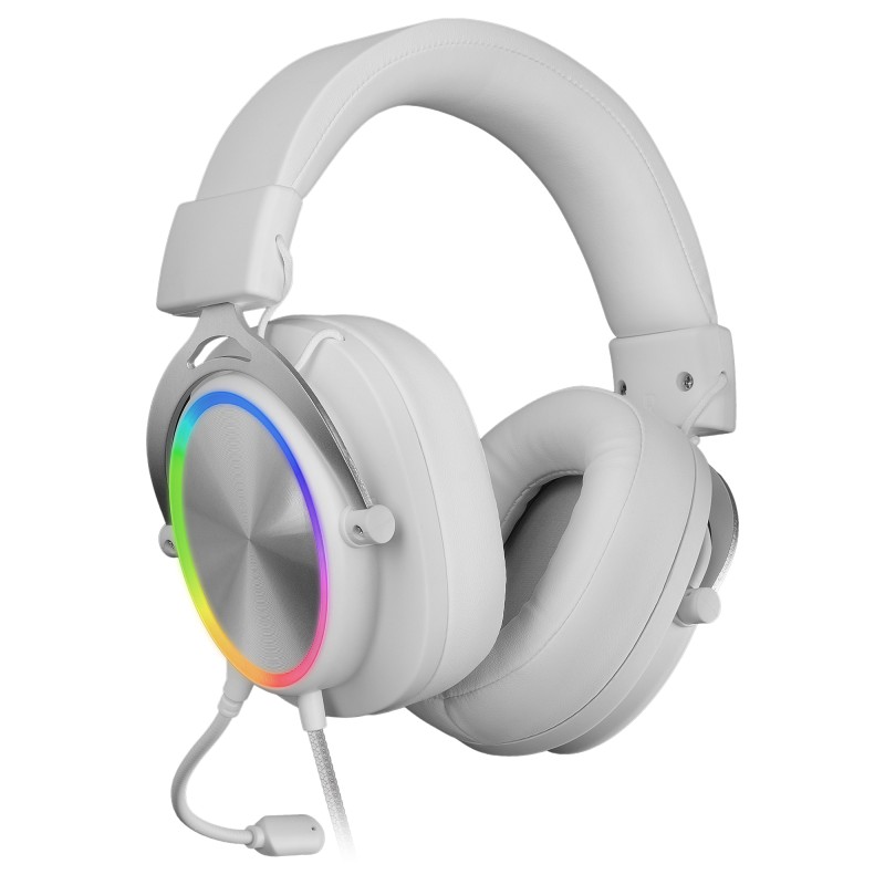 Mars Gaming MHFORGEW Headset Gaming Auscultadores com Microfone Com Fios, USB, Branco - 8435693115205