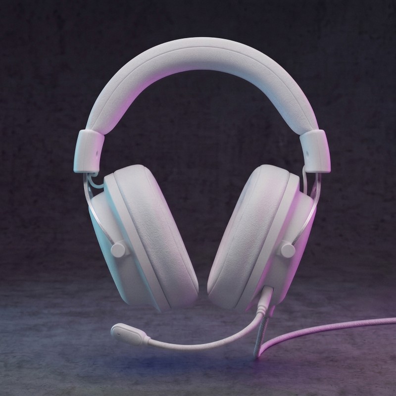 Mars Gaming MHFORGEW Headset Gaming Auscultadores com Microfone Com Fios, USB, Branco - 8435693115205
