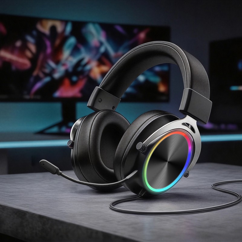 Mars Gaming MHFORGE Headset Gaming Auscultadores com Microfone Com Fios, USB, Jack 3.5mm, Preto - 8435693115199