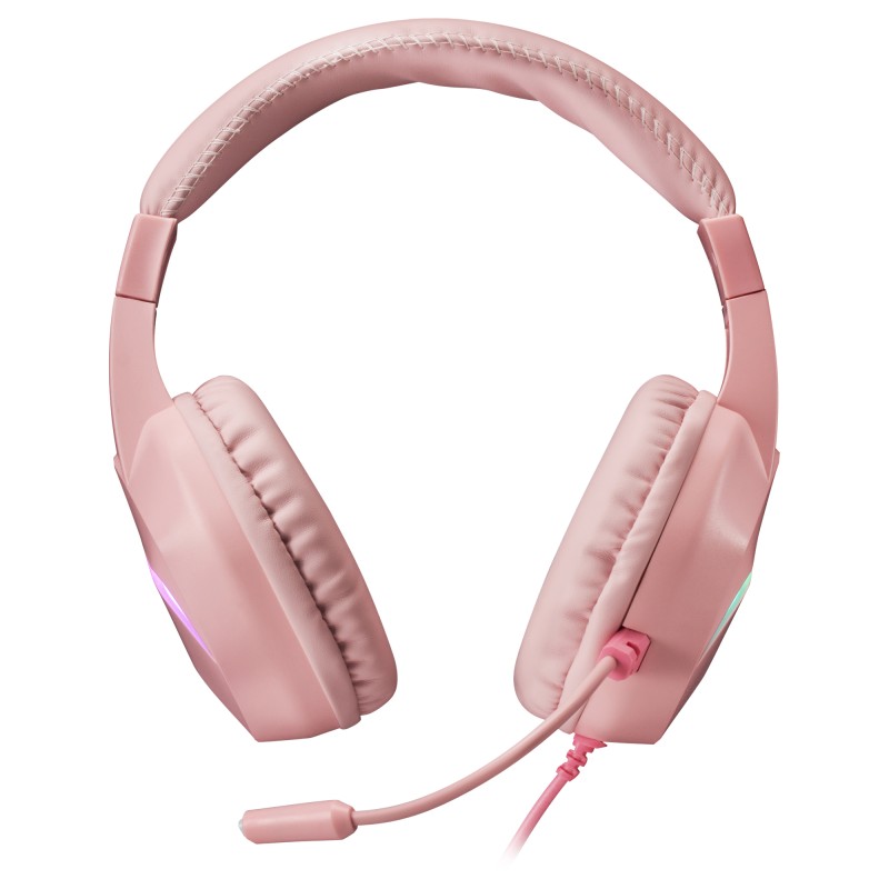 Mars Gaming MH122P Headset Gaming Auscultadores com Microfone Com Fios, USB, Jack 3.5mm, Rosa - 8435693102045