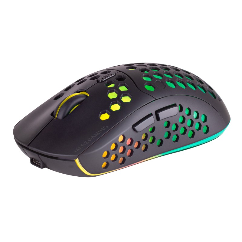 Mars Gaming MMW3 Rato Gaming RGB Sem Fios RF Wireless 3200 DPI Ótico 6 Botões Preto - 8435693100003