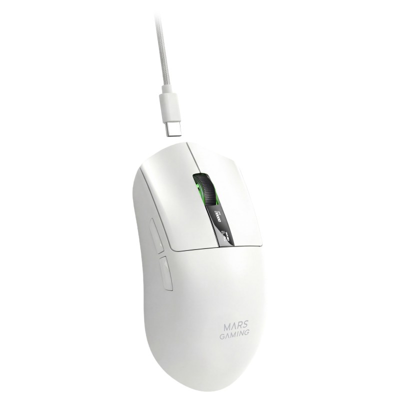 Mars Gaming MMW-Elite Rato Gaming RGB Sem Fios Bluetooth 20000 DPI Ótico 6 Botões Branco - MMWELITEW - 8435693114284