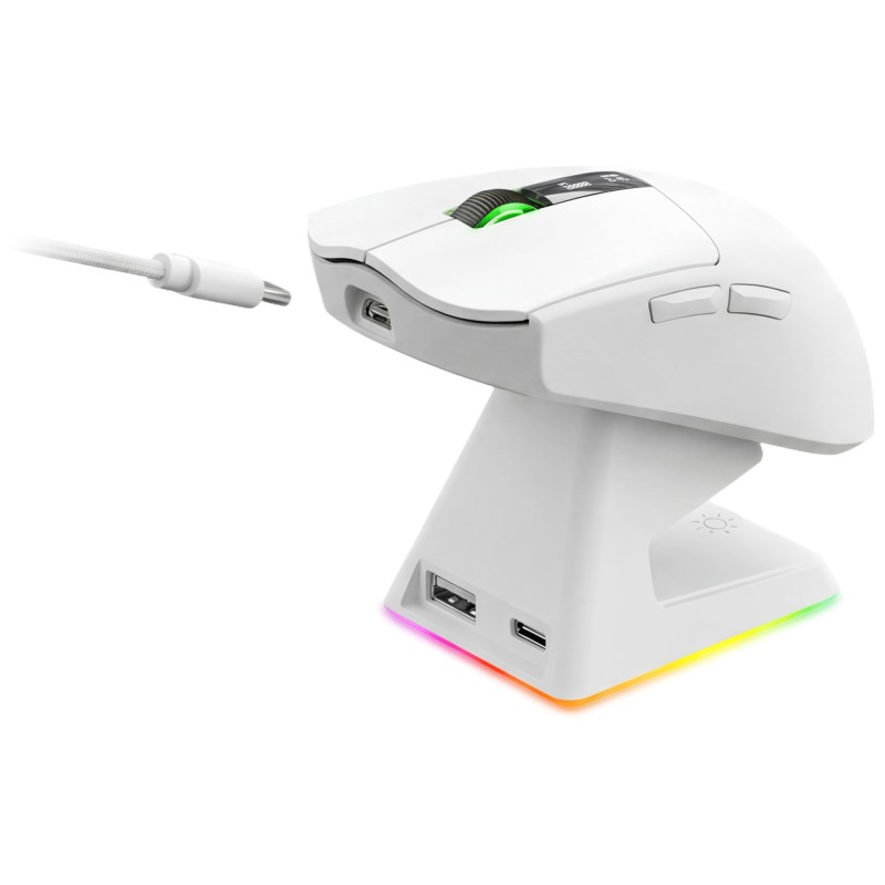 Mars Gaming MMW-Elite Rato Gaming RGB Sem Fios Bluetooth 20000 DPI Ótico 6 Botões Branco - MMWELITEW - 8435693114284