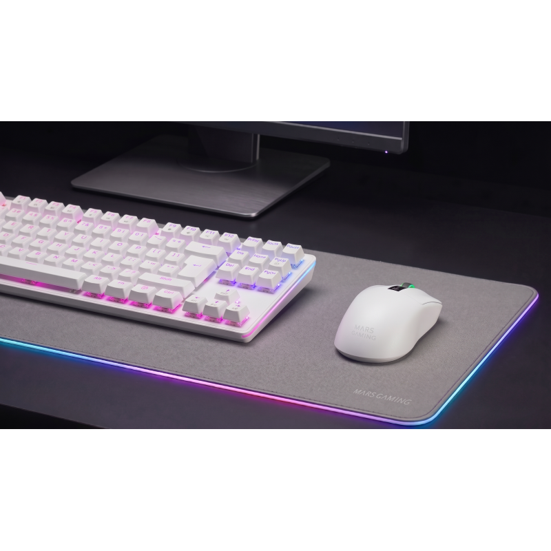 Mars Gaming MMW-Elite Rato Gaming RGB Sem Fios Bluetooth 20000 DPI Ótico 6 Botões Branco - MMWELITEW - 8435693114284