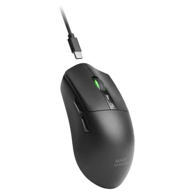 Mars Gaming MMWELITE Rato Gaming RGB Sem Fios Bluetooth 20000 DPI Ótico 6 Botões Preto - 8435693114277