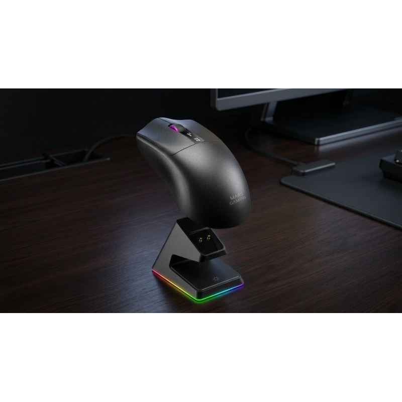 Mars Gaming MMWELITE Rato Gaming RGB Sem Fios Bluetooth 20000 DPI Ótico 6 Botões Preto - 8435693114277