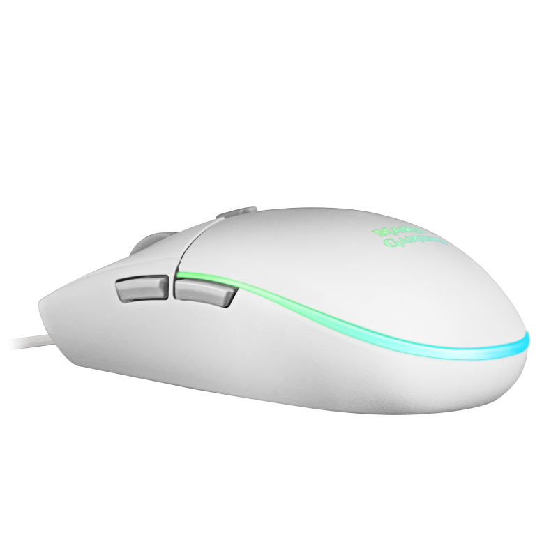 Mars Gaming MMGW Rato Gaming RGB Com Fios USB 3200 DPI Ótico 6 Botões Branco - 4710562757996