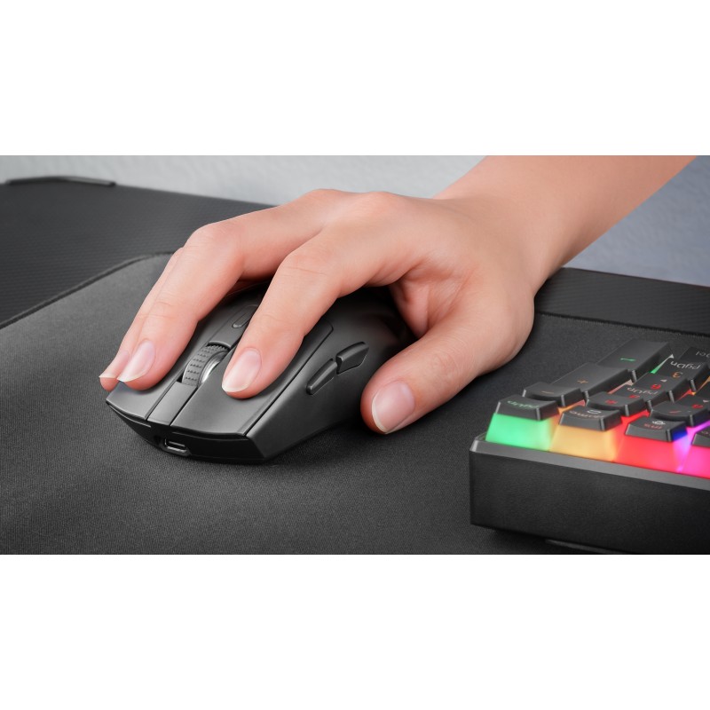 Mars Gaming MM-T3 Rato Gaming RGB Sem Fios RF/Bluetooth Com Fios USB Preto 14400 DPI Ótico 7 Botões - MMT3 - 8435693110910