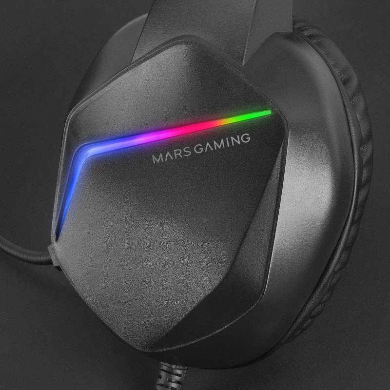 Mars Gaming MH122 Headset Gaming Auscultadores com Microfone Com Fios, USB, Jack 3.5mm, Preto - 8435693101475