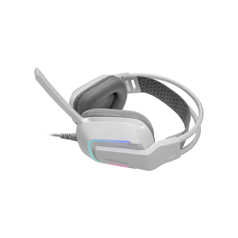 Mars Gaming MH-STRIKEW Headset Gaming Auscultadores com Microfone Com Fios, USB, Jack 3.5mm, Branco - MHSTRIKEW - 8435693109051