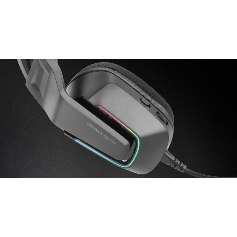 Mars Gaming MH-STRIKE Headset Gaming Auscultadores com Microfone Com Fios, USB, Jack 3.5mm, Preto - MHSTRIKE - 8435693109037