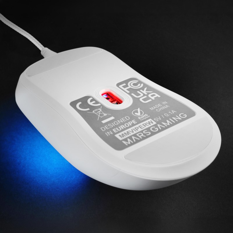 Mars Gaming MMVIPERW Rato Gaming RGB Com Fios USB 12800 DPI Ótico 6 Botões Branco - 8435693114307