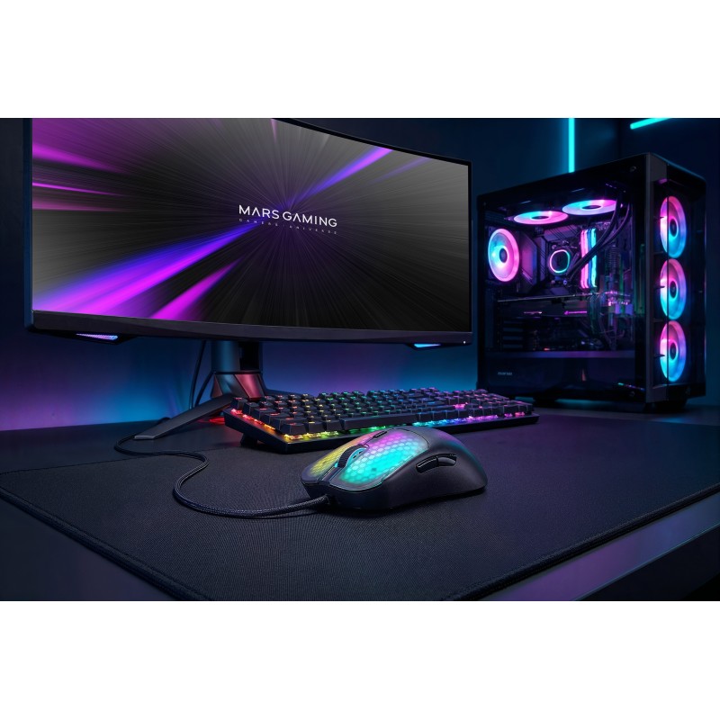 Mars Gaming MMVIPER Rato Gaming RGB Com Fios USB 12800 DPI Ótico 6 Botões Preto - 8435693114291