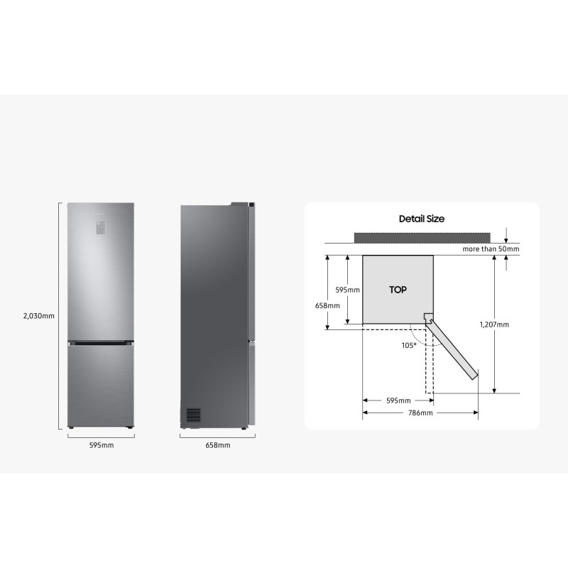 Samsung RB38C607AS9/EF Frigorífico Combinado Livre Instalação, 387 L, No Frost, Aço inoxidável - 8806095078113