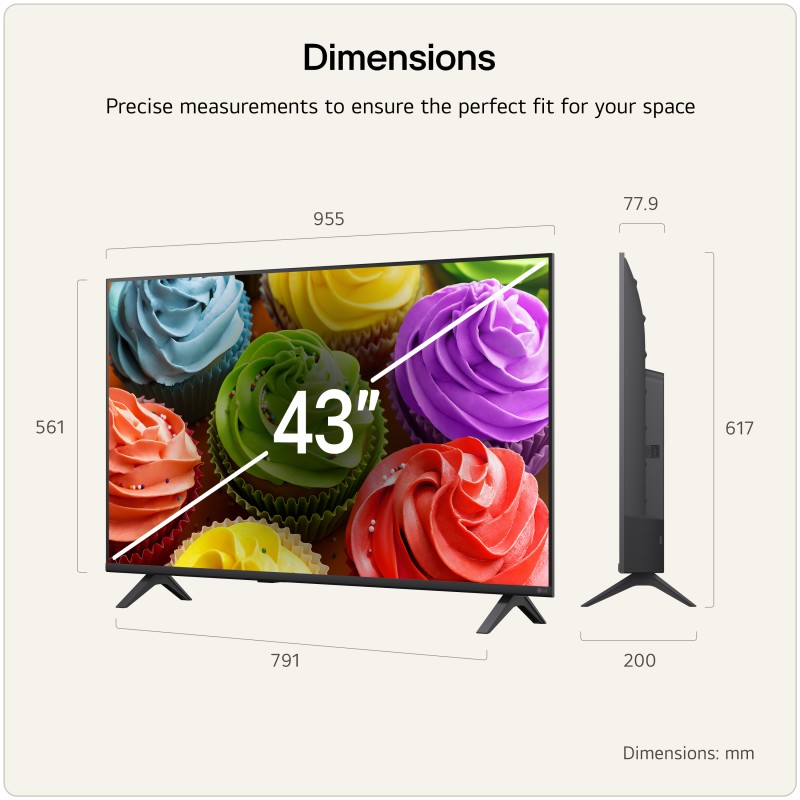 LG 43LB65006LA.AEU LED TV Plano 109,2 cm (43") Full HD, Smart TV, Wi-Fi, Ethernet, LAN, Bluetooth, Preto - 8806096806623