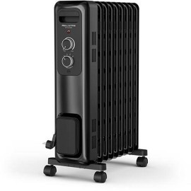 Rowenta BU2420 Aquecedor Elétrico Radiador a Óleo, 8 Elementos, 2000 W, Termóstato Regulável, Proteção Térmica, Luz de Indicação, IP20, Portátil, Preto - 3121040098493