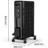 Rowenta BU2420 Aquecedor Elétrico Radiador a Óleo, 8 Elementos, 2000 W, Termóstato Regulável, Proteção Térmica, Luz de Indicação, IP20, Portátil, Preto - 3121040098493