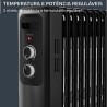 Rowenta BU2420 Aquecedor Elétrico Radiador a Óleo, 8 Elementos, 2000 W, Termóstato Regulável, Proteção Térmica, Luz de Indicação, IP20, Portátil, Preto - 3121040098493