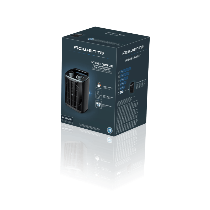 Rowenta SO2360F0 Termoventilador Elétrico, 2400 W, 2 Níveis de Potência, até 40 m2, Termóstato Regulável, Portátil, Preto - 3121040094617