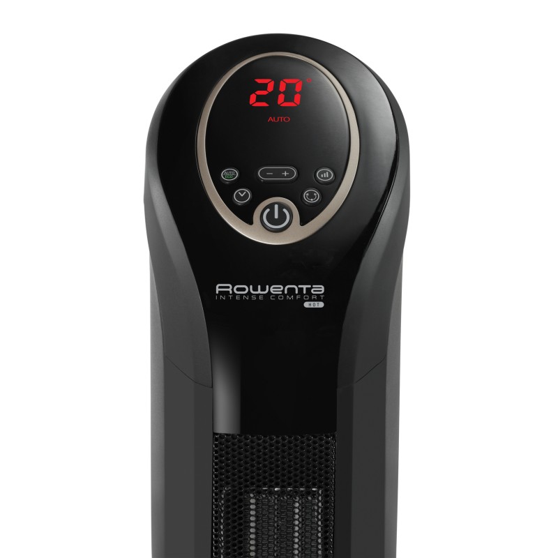 Rowenta Intense Comfort Hot SO9420F0 Termoventilador Elétrico Cerâmico, 2400 W, 3 Níveis de Potência, até 40 m2, Termóstato Regulável, Temporizador, Display LED, Proteção Térmica, Função Antigelo, IP20, com Comando, Portátil, Preto - 3121040069691