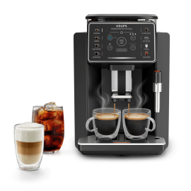 Krups EA9138E0 Máquina de Café e Multibebidas Automática, 2 L, 2 Chávenas, 15 bar, 1450 W, Moinho Integrado, Digital, Monitor TFT, Descalcificação Automática, Preto - 3016661184710