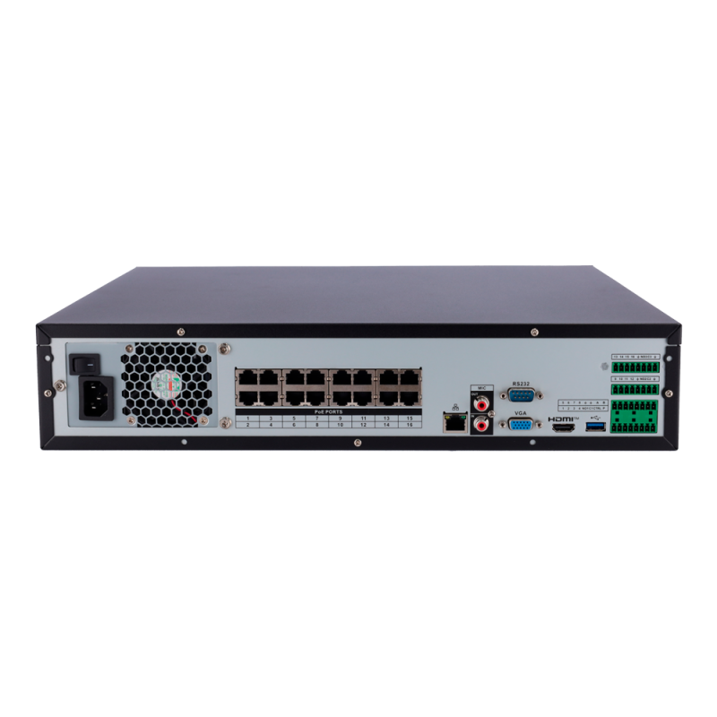 X-Security XS-NVR3832A-16P-WIZ Gravador NVR, 32 CH, 32 IP, 16 MP, 256 Mbps, 8 HDD até 128 TB, HDMI 4K e VGA, IA, SMD, WizSense e QuickPick - 8435325487199